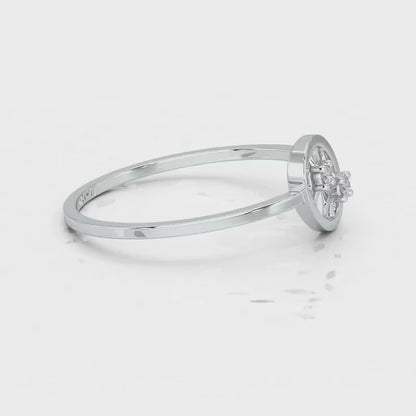 Twin Shine Silver Ring - White Gold Video