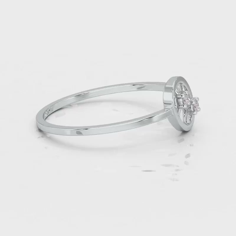 Twin Shine Silver Ring - White Gold Video