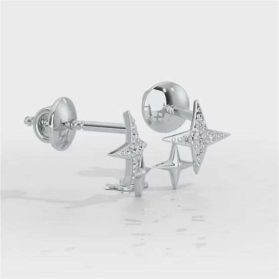 Enchanting Eternity Silver Stud Earrings - White Gold Video
