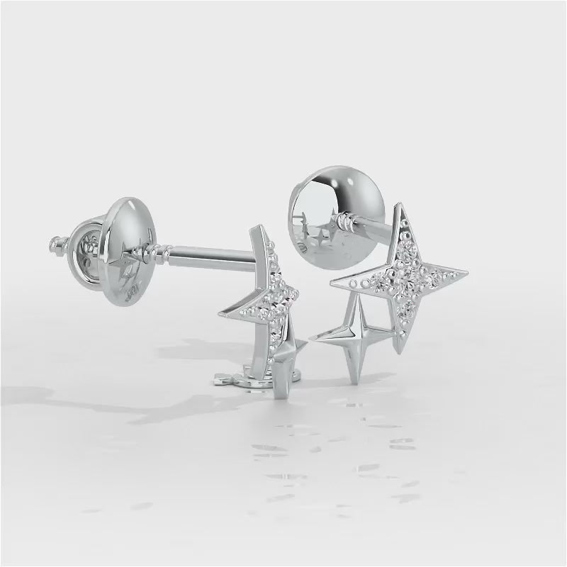 Enchanting Eternity Silver Stud Earrings - White Gold Video
