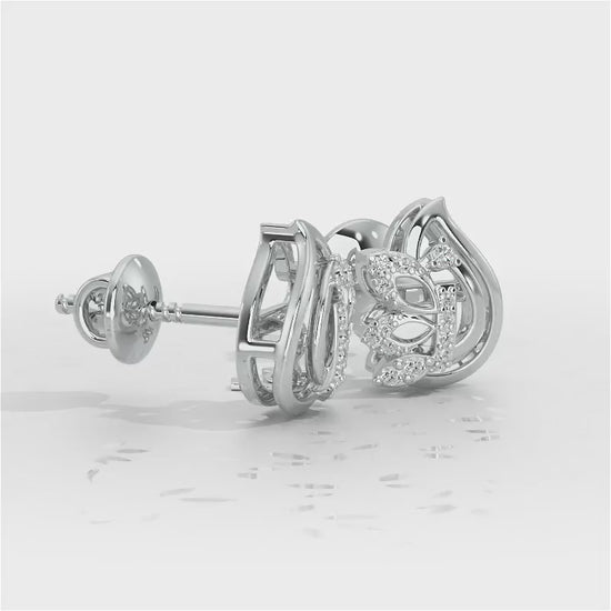 Enchanted Elegance Silver Stud Earrings - White Gold Video