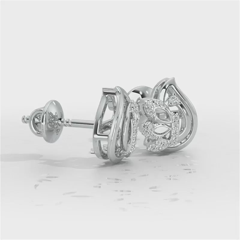 Enchanted Elegance Silver Stud Earrings - White Gold Video