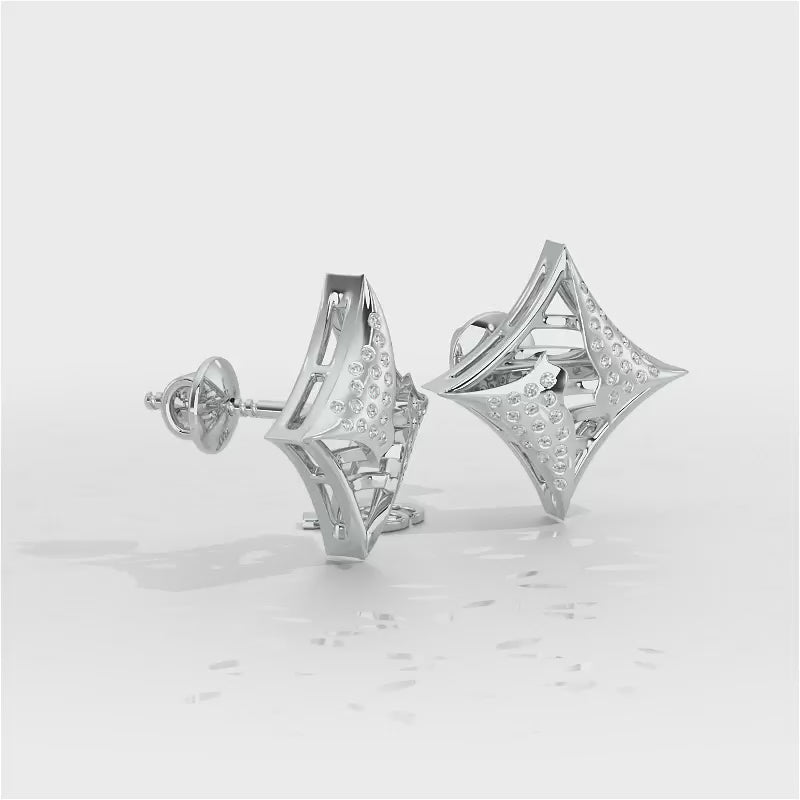 Striking Bright Silver Earrings - White Gold Video