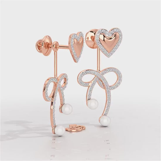 Serene Symphony Silver Drop Earrings - Rose Gold Video