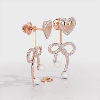 Serene Symphony Silver Drop Earrings - Rose Gold Video