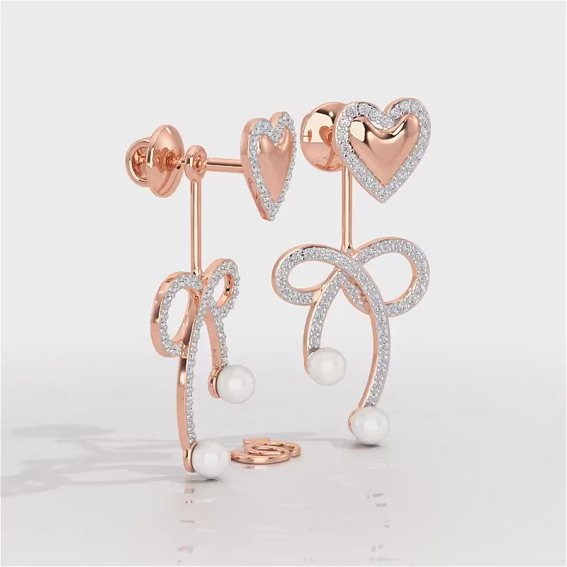 Serene Symphony Silver Drop Earrings - Rose Gold Video