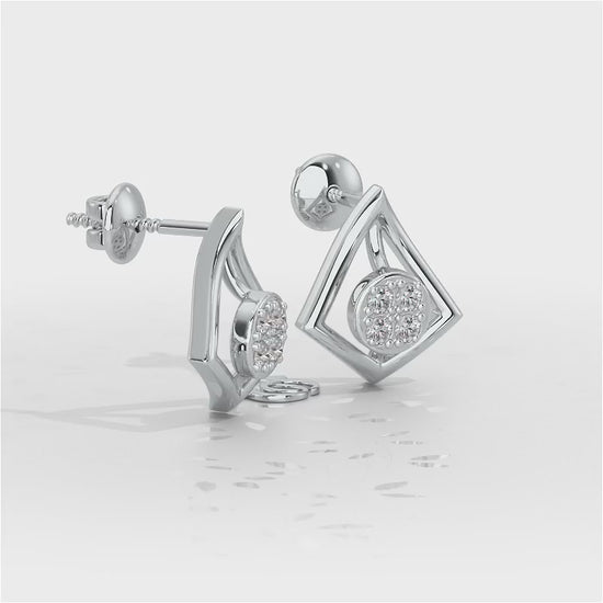 Shine Squad Silver Earrings - White Gold Video