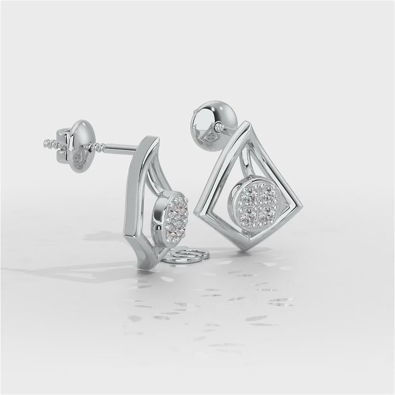 Shine Squad Silver Earrings - White Gold Video