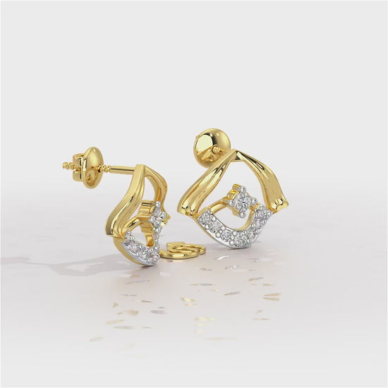 Galactic Glam Silver Earrings - Yellow Gold Video