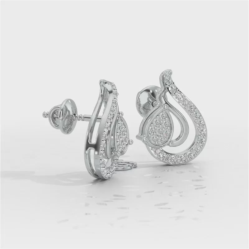 Drop in drops Silver Earrings - White Gold Video