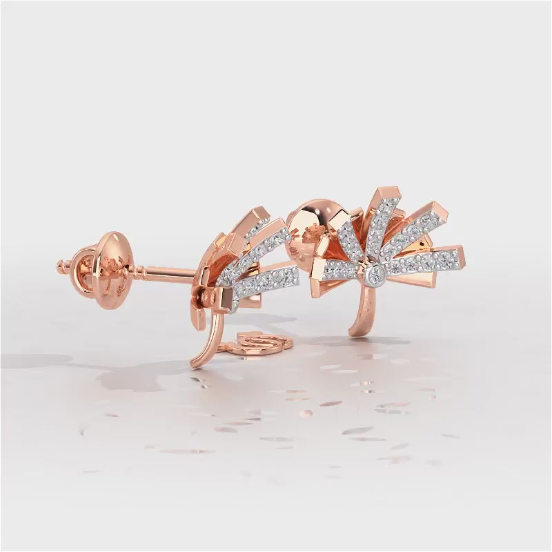 Harmonious Harmony Silver Stud Earrings - Rose Gold Video