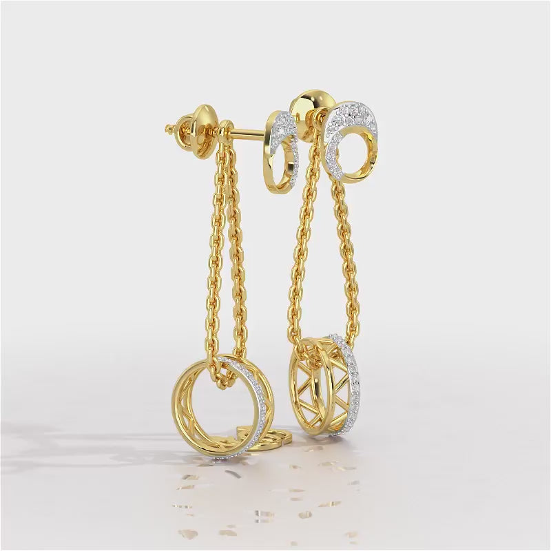 Exquisite Exuberance Silver Drop Earrings - Yellow Gold Video