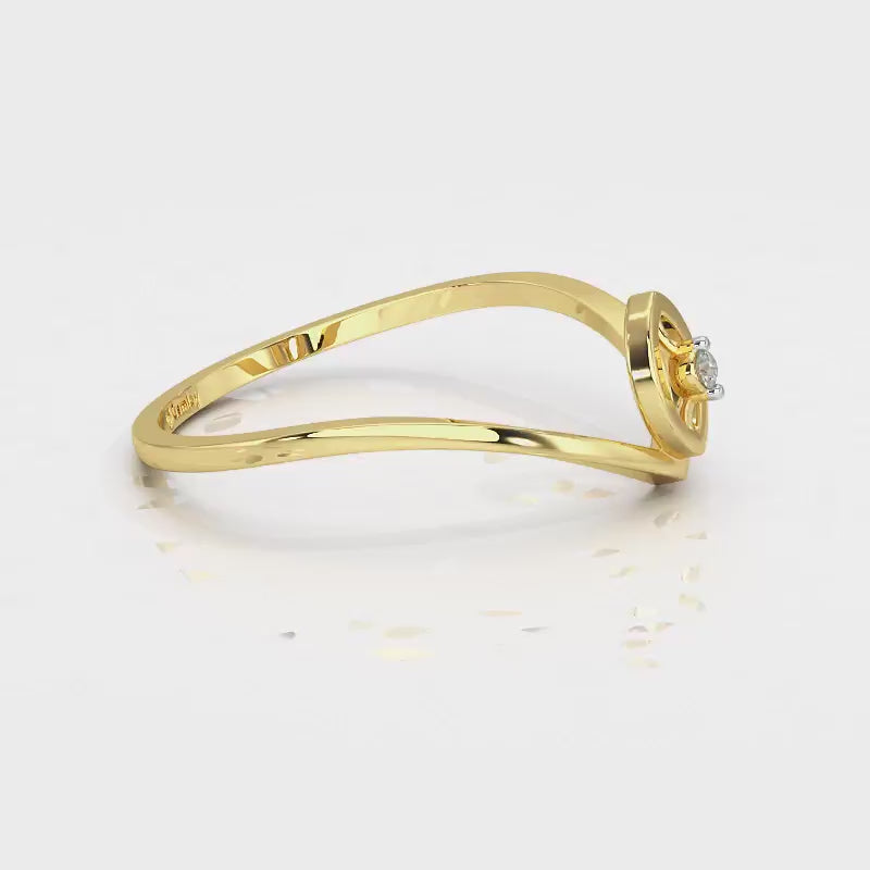 Vertical Eye Silver Ring - Yellow Gold Video