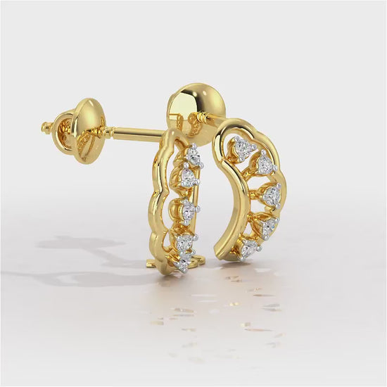 Regal Rapture Silver Stud Earrings - Yellow Gold Video
