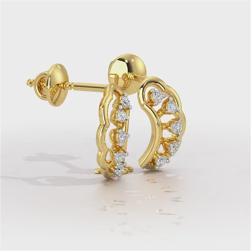 Regal Rapture Silver Stud Earrings - Yellow Gold Video