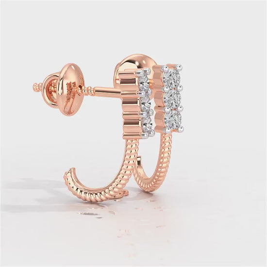 Simple Silver Bali Earrings - Rose Gold Video