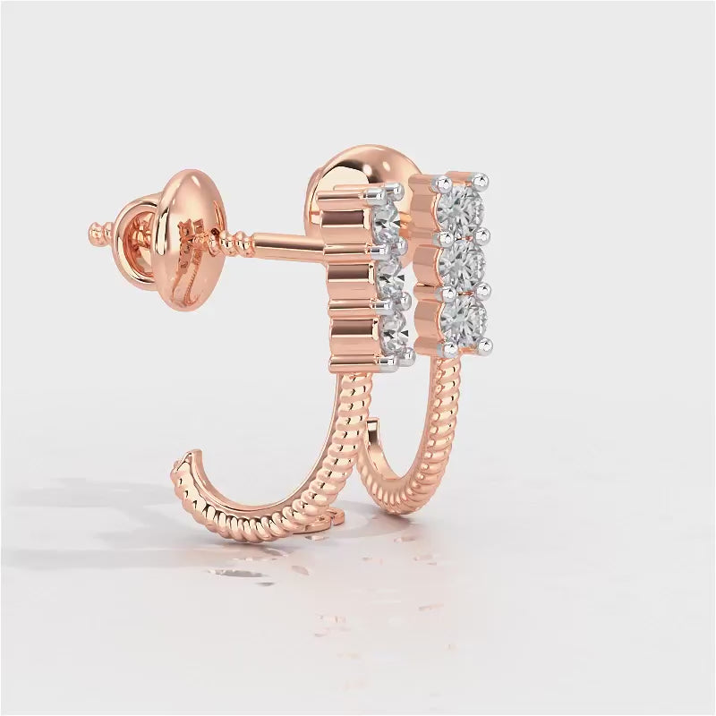 Simple Silver Bali Earrings - Rose Gold Video