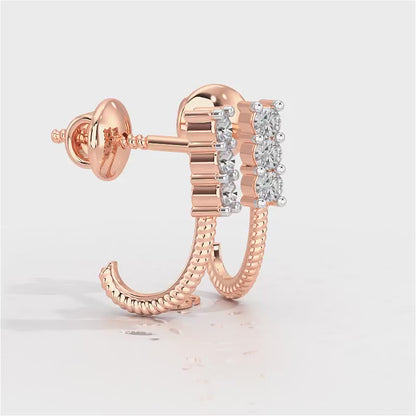 Simple Silver Bali Earrings - Rose Gold Video