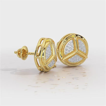 Pinwheel Bright Silver Earrings - Yellow Gold Video