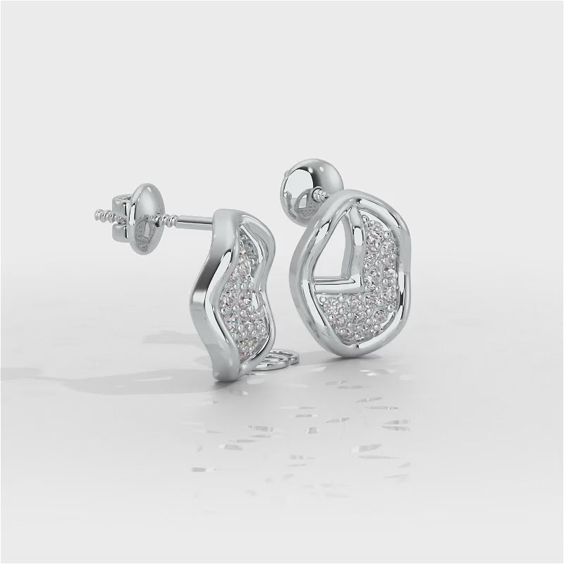 Luxe Luminesce Silver Earrings - White Gold Video