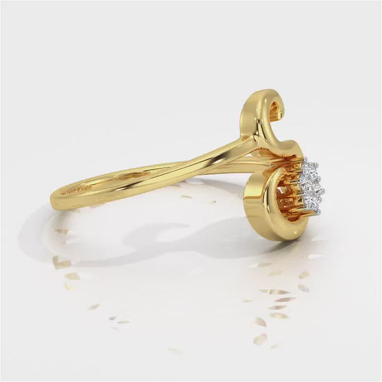 Flora S Silver Ring - Yellow Gold Video