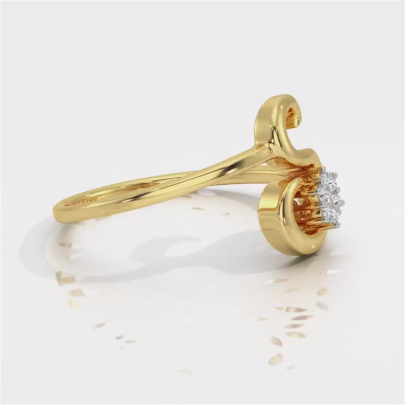 Flora S Silver Ring - Yellow Gold Video