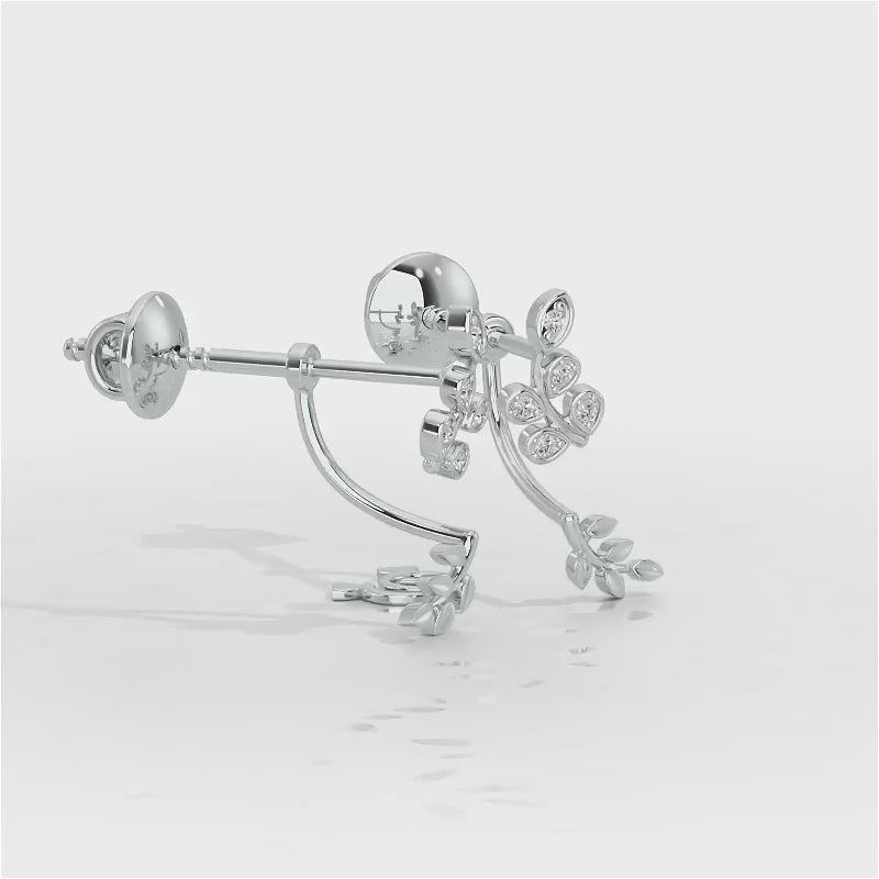 Twinkling Tenderness Silver Stud Earrings - White Gold Video