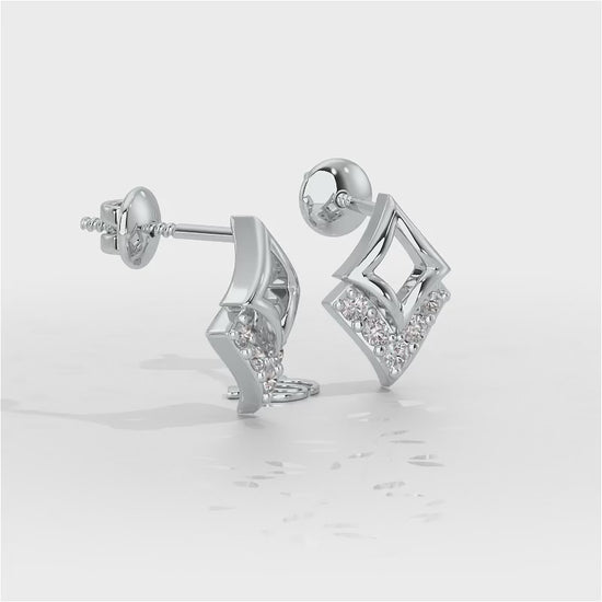 Celestial Stars Silver Earrings - White Gold Video