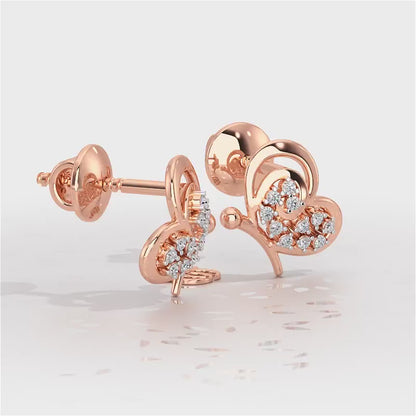 Harmonious Flight Silver Stud Earrings - Rose Gold Video