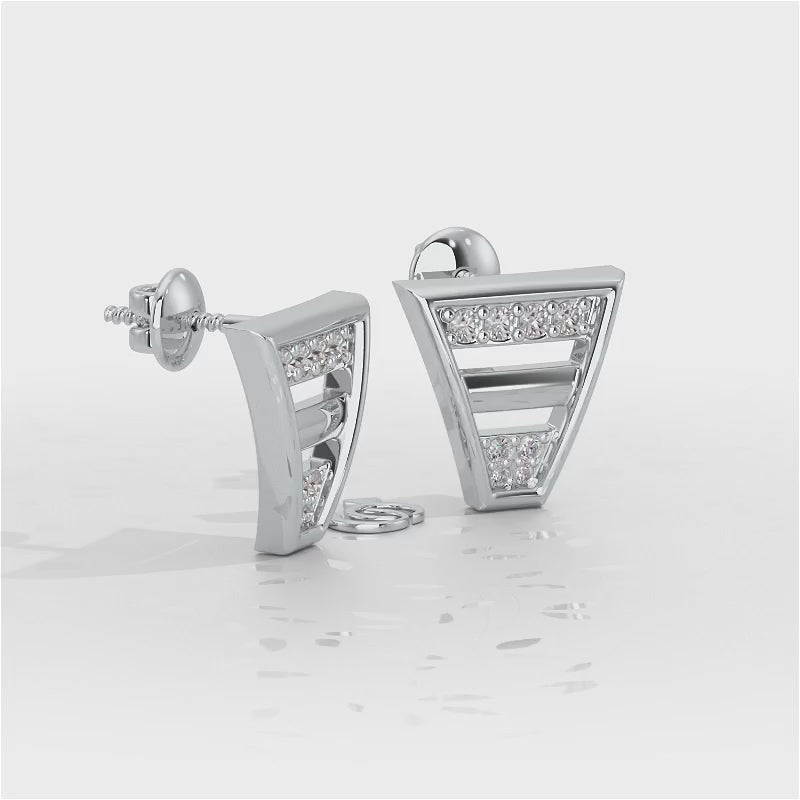 Twinkling Temptations Silver Earrings - White Gold Video