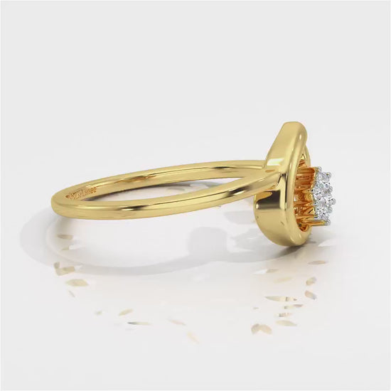 Flora C Silver Ring - Yellow Gold Video
