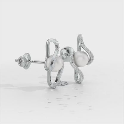 Vibe Silver Pearl Earrings - White Gold Video
