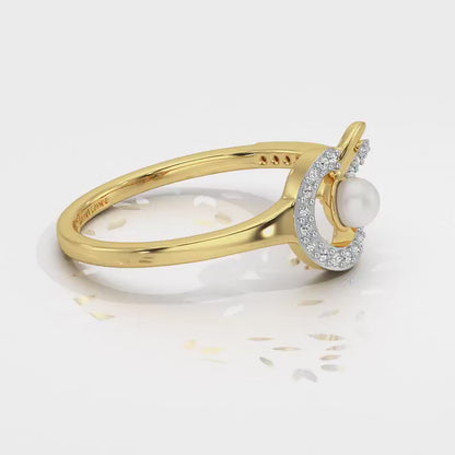 Quidditch Silver Pearl Ring - Yellow Gold Video