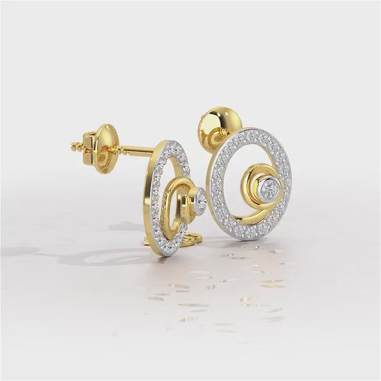 Fire Spark Silver Stud Earrings - Yellow Gold Video