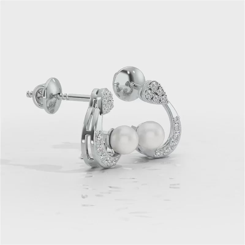 Regalia Silver Pearl Earrings - White Gold Video