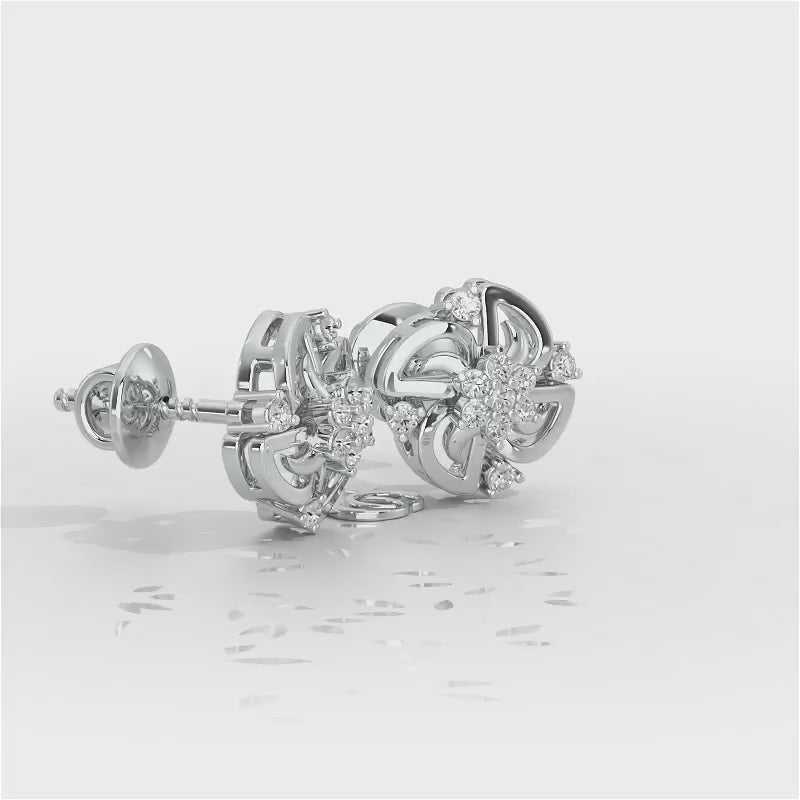 Clifford Glow Silver Earrings - White Gold Video