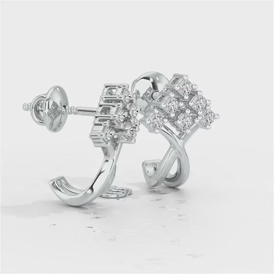 Sapling Silver Bali Earrings - White Gold Video