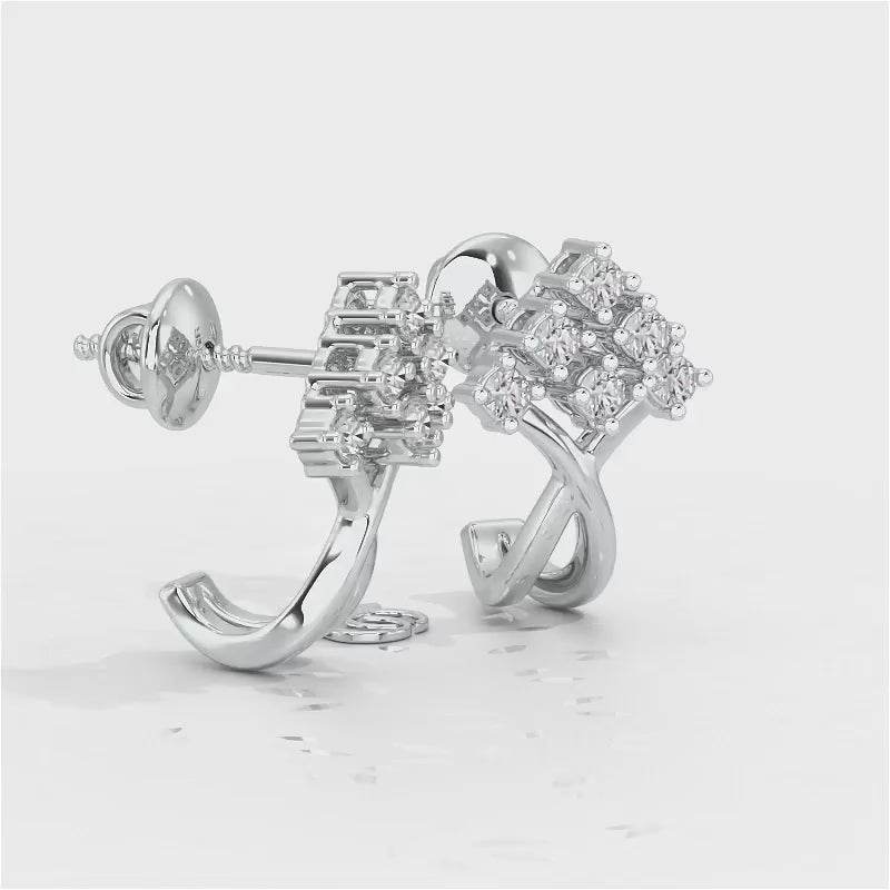 Sapling Silver Bali Earrings - White Gold Video
