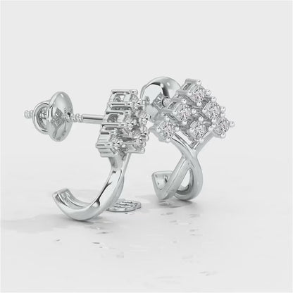 Sapling Silver Bali Earrings - White Gold Video