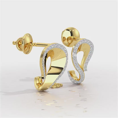 Angelic Allure Silver Stud Earrings - Yellow Gold Video