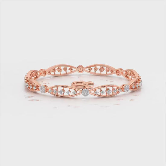 Ridge Silver Bangles - Rose Gold Video