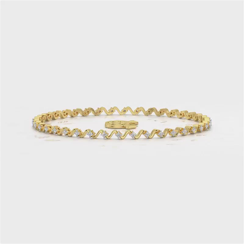 Starry Silver Bangles - Yellow Gold Video