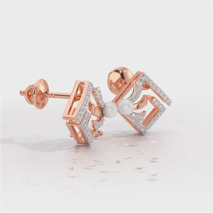 Spinguard Silver Pearl Earrings - Rose Gold Video