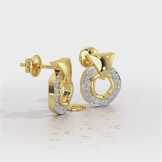 Galactic Halo Silver Earrings - Yellow Gold Video