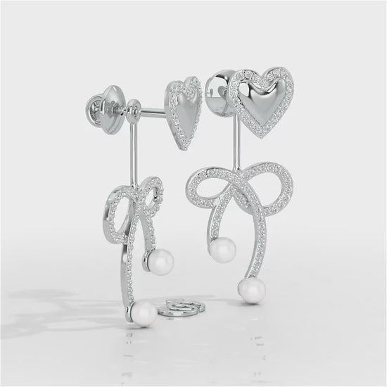 Serene Symphony Silver Drop Earrings - White Gold Video