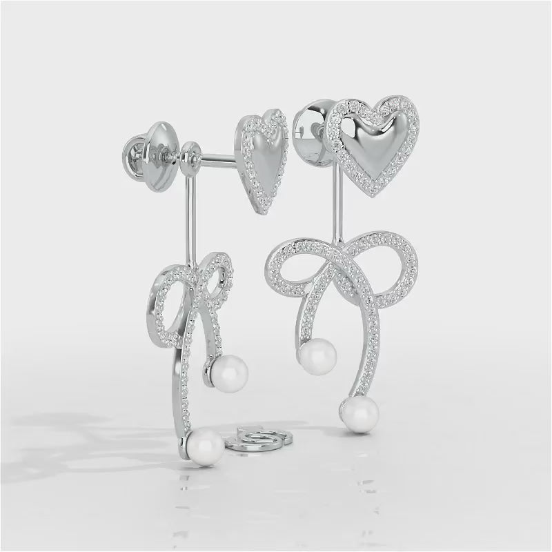 Serene Symphony Silver Drop Earrings - White Gold Video