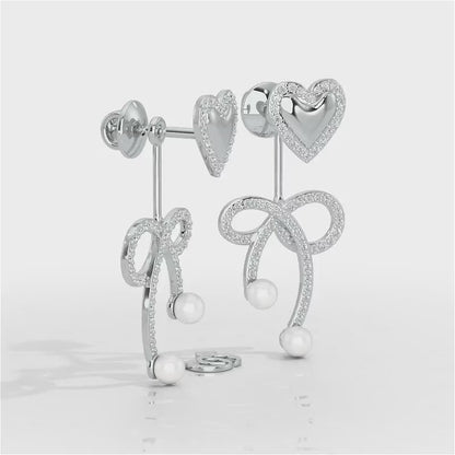 Serene Symphony Silver Drop Earrings - White Gold Video