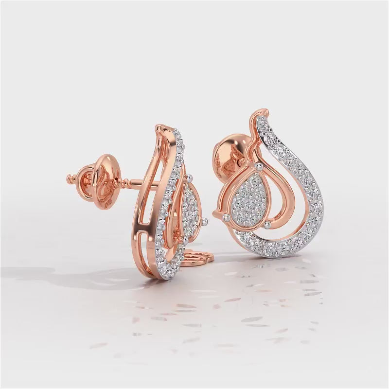 Drop in drops Silver Earrings - Rose Gold Video