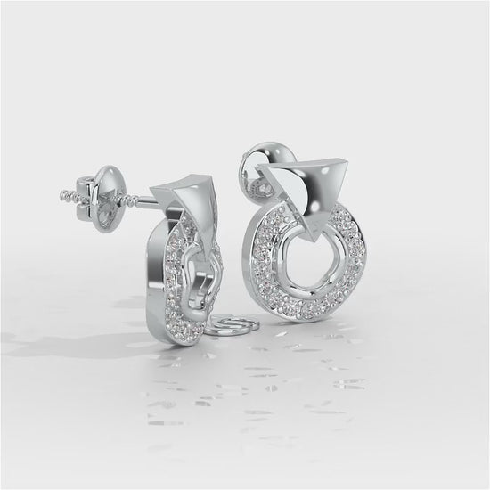 Galactic Halo Silver Earrings - White Gold Video