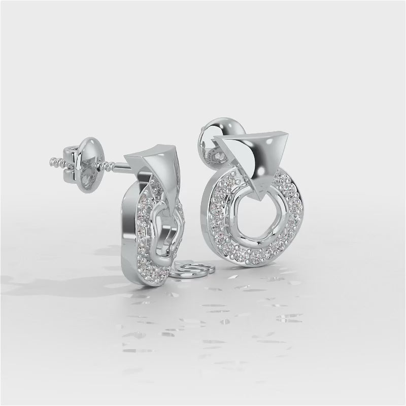 Galactic Halo Silver Earrings - White Gold Video